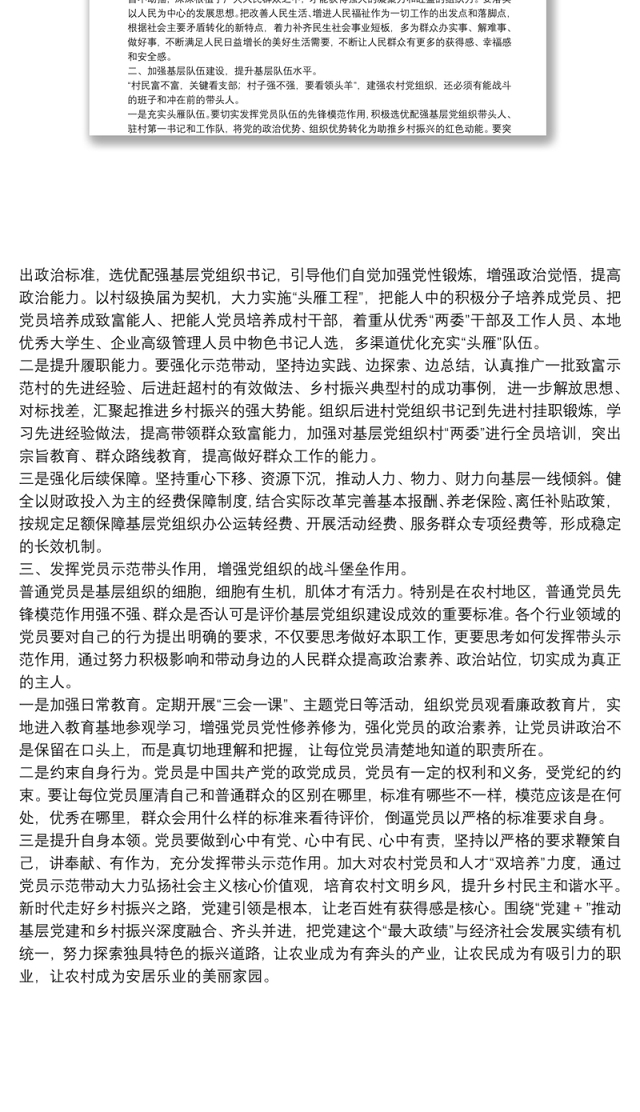 党建调研:发挥党建引领,助推乡村振兴