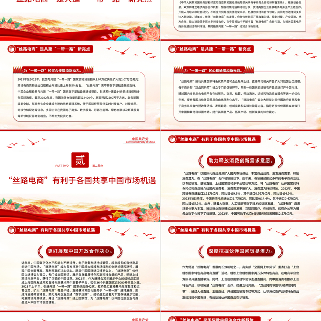 2023推进“丝路电商”合作先行发展“一带一路”数字经济PPT深入学习总书记在第三届“一带一路”国际合作高峰论坛开幕式主旨演讲专题课件模板