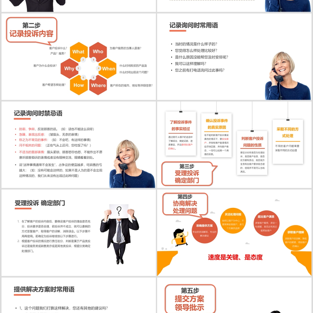 简约清新有效处理客户投诉PPT