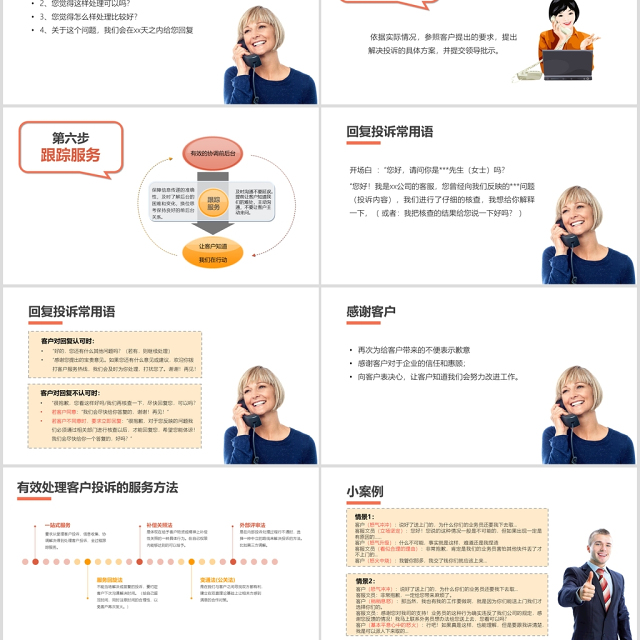简约清新有效处理客户投诉PPT