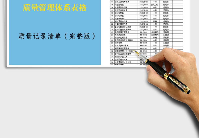 ISO质量管理体系四级文件(质量记录)清单免费下载
