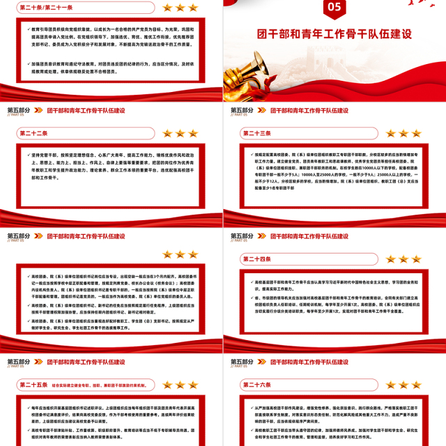 红色简洁中国共产主义青年团普通高等学校基层组织工作条例PPT课件