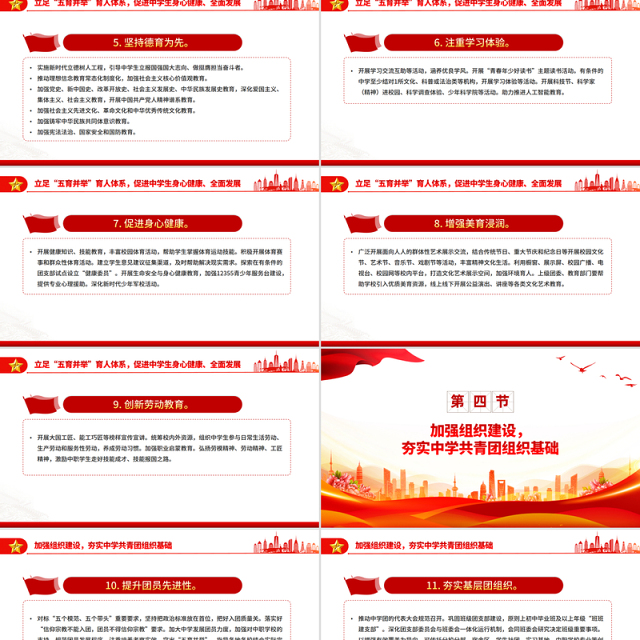 简洁实用《关于加强新时代新征程中学共青团工作的意见》PPT课件下载