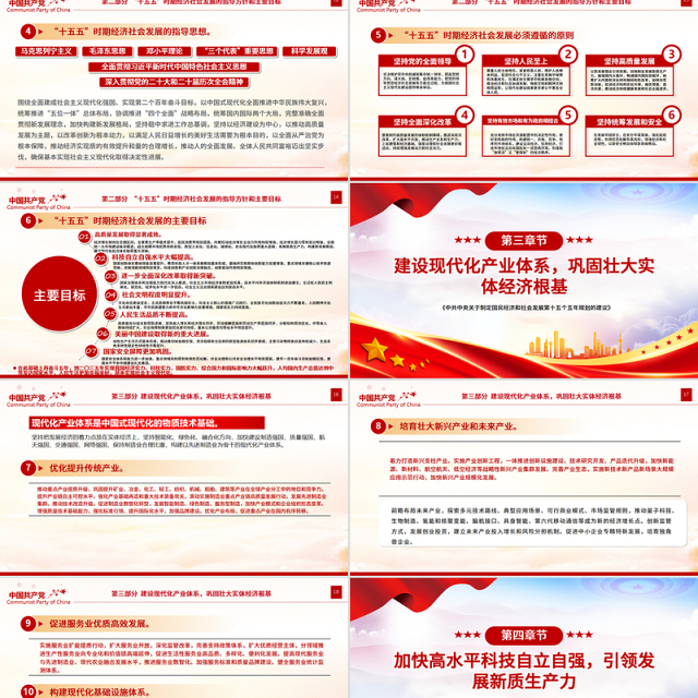 简洁大气《中共中央关于制定国民经济和社会发展第十五个五年规划的建议》全文PPT党课