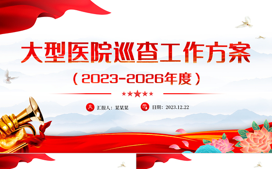 一文读懂大型医院巡查工作方案PPT大气简洁公立医院党建课件