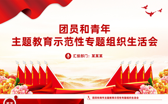 2023年度团员和青年主题教育示范性专题组织生活会PPT模板下载