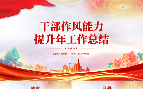 市县干部作风能力提升年工作总结PPT党政风机关干部作风能力建设汇报下载