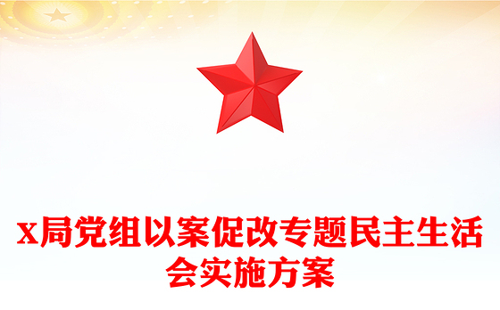 X局党组以案促改专题民主生活会实施方案
