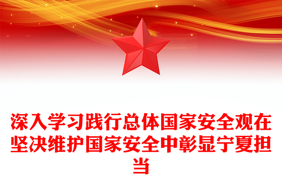 2023深入学习践行总体国家安全观在坚决维护国家安全中彰显宁夏担当PPT大气精美风党员干部学习教育专题党课课件(讲稿)