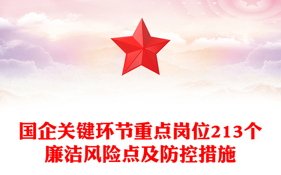 强化廉洁风险防控助推清廉国企建设PPT大气精美213个廉洁风险点及防控措施课件(讲稿)
