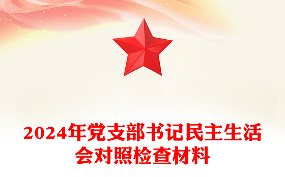 2024年党支部书记民主生活会对照检查材料