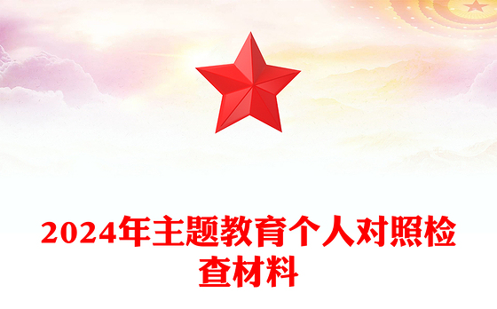 2024年主题教育个人对照检查材料