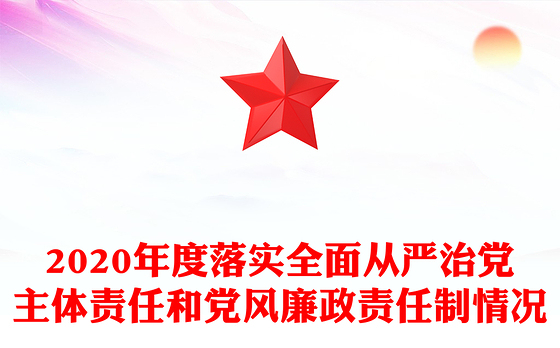 2020年度落实全面从严治党主体责任和党风廉政责任制情况