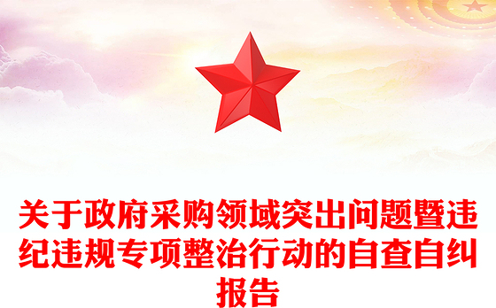 关于政府采购领域突出问题暨违纪违规专项整治行动的自查自纠报告