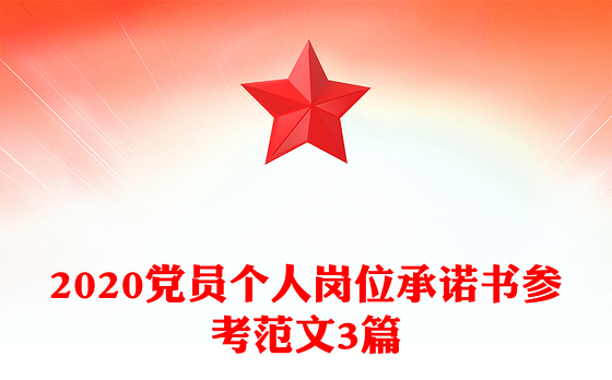 2020党员个人岗位承诺书参考范文3篇