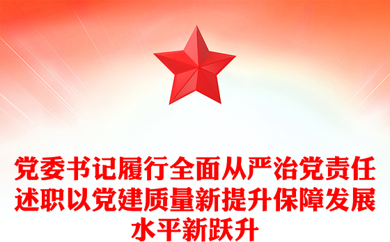 党委书记履行全面从严治党责任述职以党建质量新提升保障发展水平新跃升