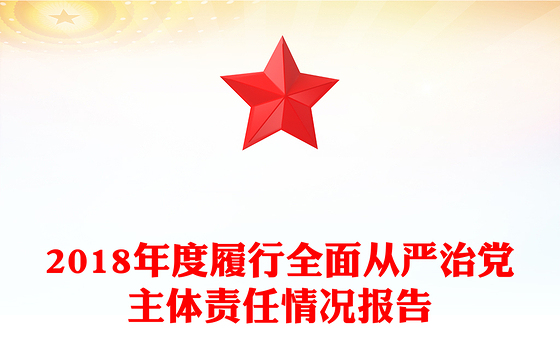 2018年度履行全面从严治党主体责任情况报告