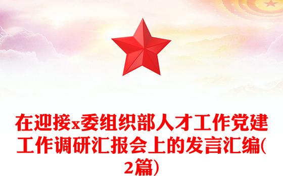 在迎接x委组织部人才工作党建工作调研汇报会上的发言汇编(2篇)