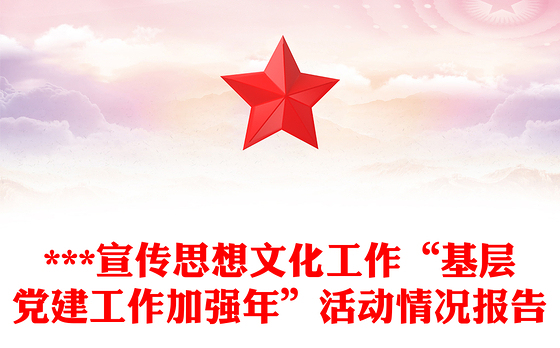 ***宣传思想文化工作“基层党建工作加强年”活动情况报告