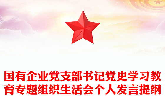 国有企业党支部书记党史学习教育专题组织生活会个人发言提纲