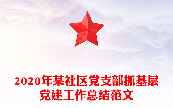 2020年某社区党支部抓基层党建工作总结范文