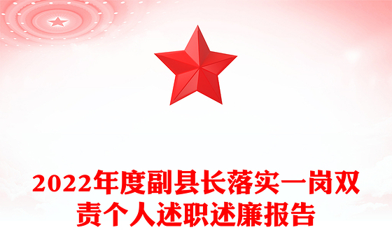 2022年度副县长落实一岗双责个人述职述廉报告