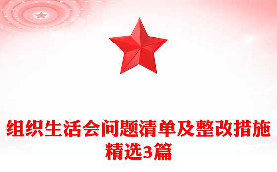 组织生活会问题清单及整改措施精选3篇