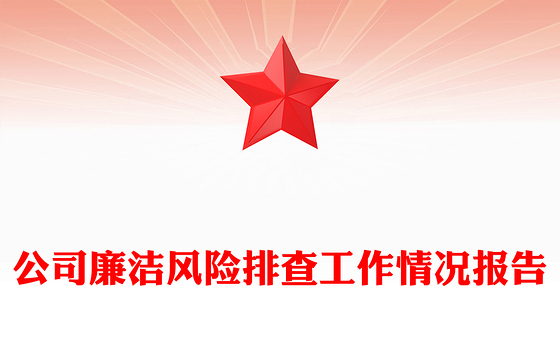 公司廉洁风险排查工作情况报告