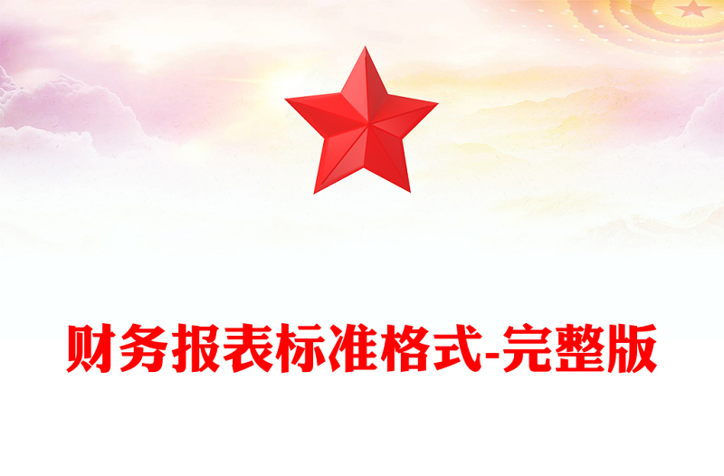 财务报表标准格式-完整版