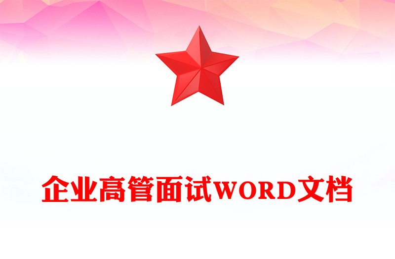 企业高管面试WORD文档