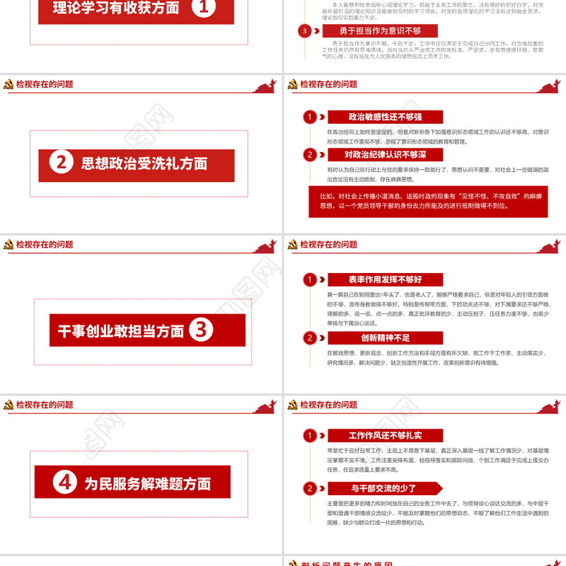原创民主生活会党委班子对照检查材料ppt