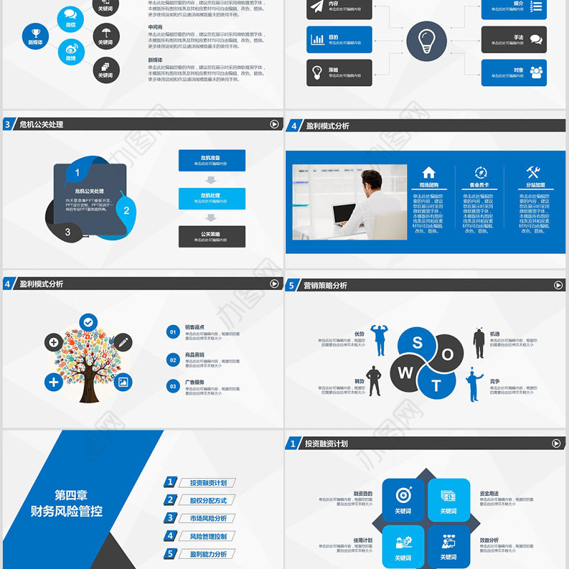 创业融资招商商业计划书PPT模板幻灯片