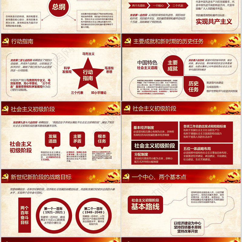 党课PPT模板党章（2012年修改版本）课件讲稿党建素材背景--含讲稿