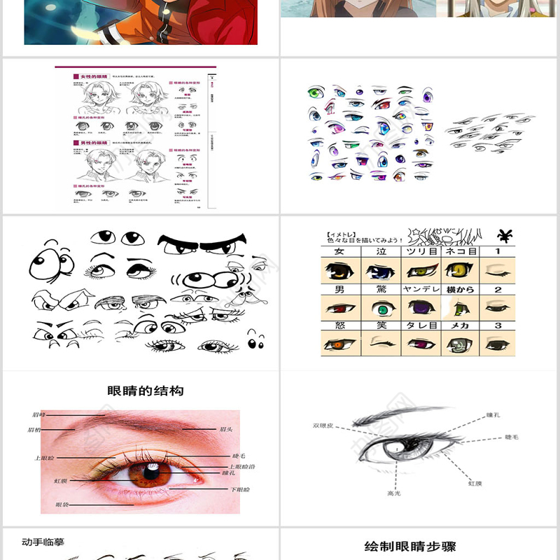 动漫人物眼睛课件美术ppt
