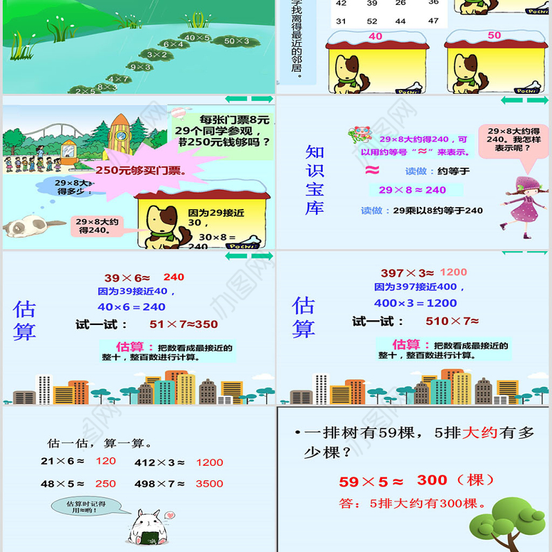 人教版小学数学三年级上第三单元乘法估算课件ppt