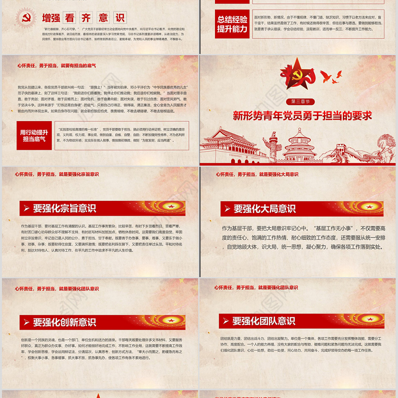 心怀责任勇于担当做合格党员微党课PPT-含讲稿