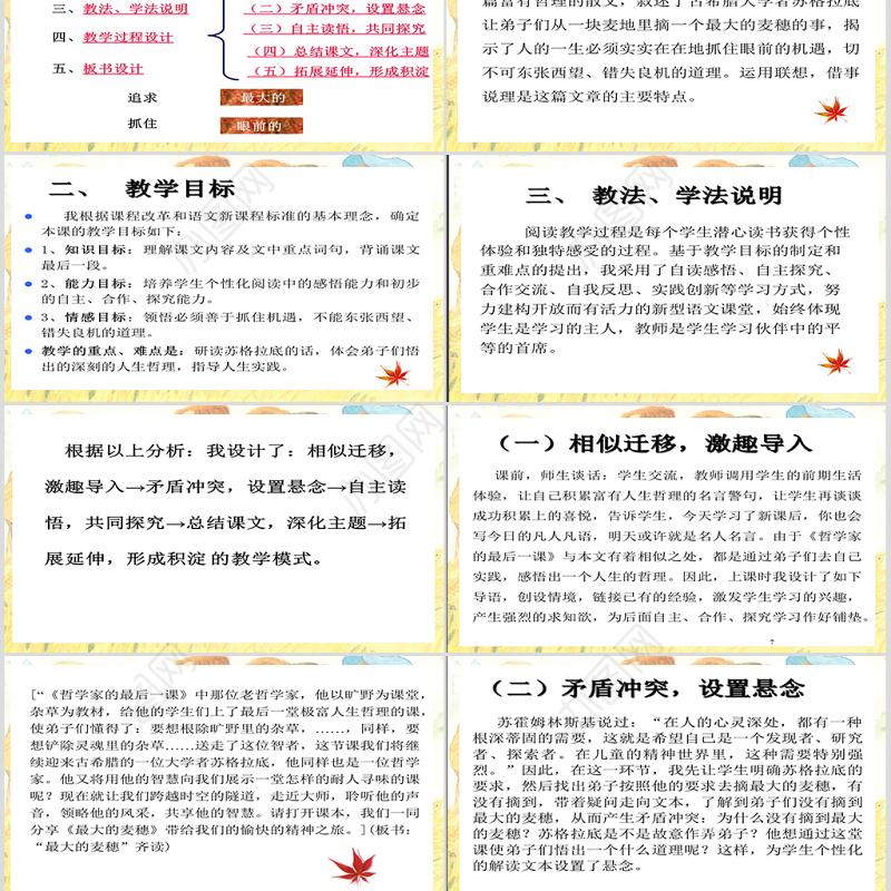 最大的麦穗说课课件PPT