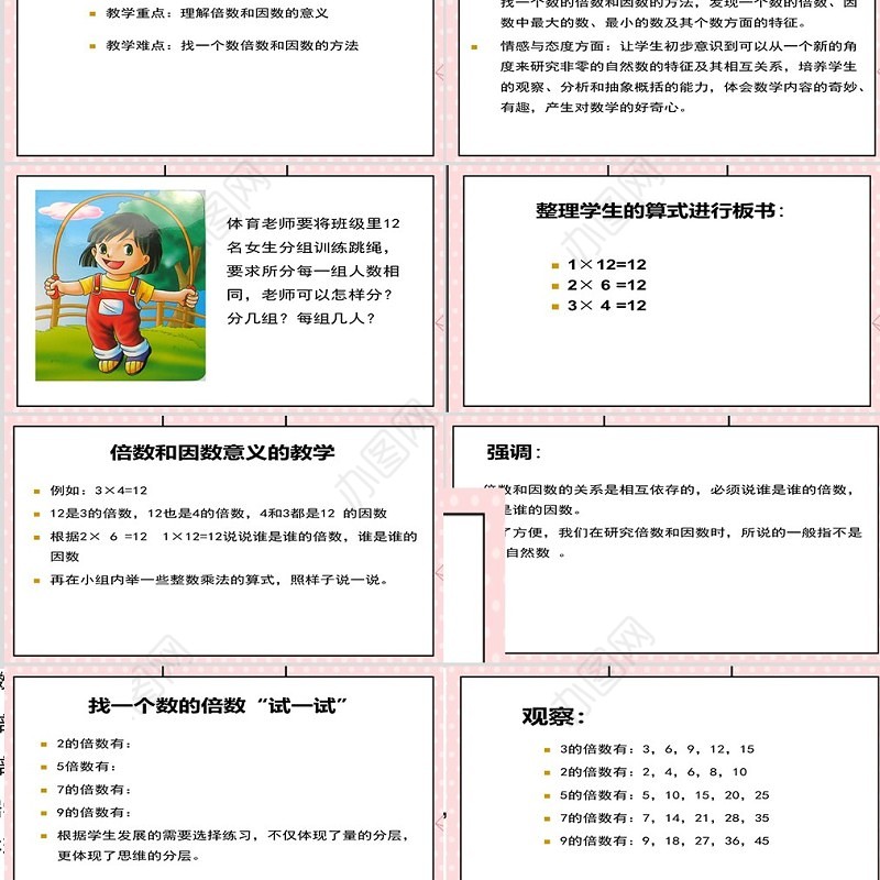五年级数学倍数和因数说课课件PPT