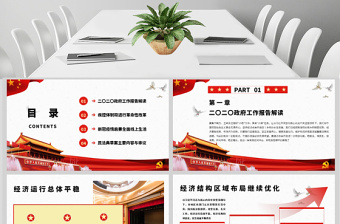 原创党建风关注民生聚焦两会PPT模板