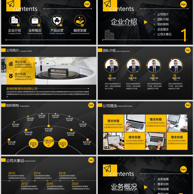 2020年黑色高端商务通用商业计划书