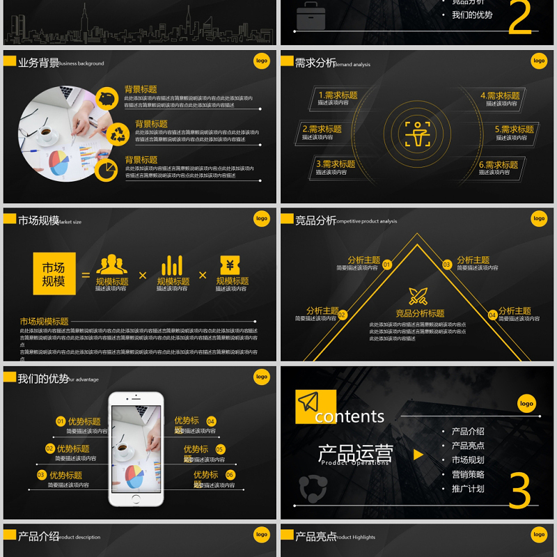 2020年黑色高端商务通用商业计划书