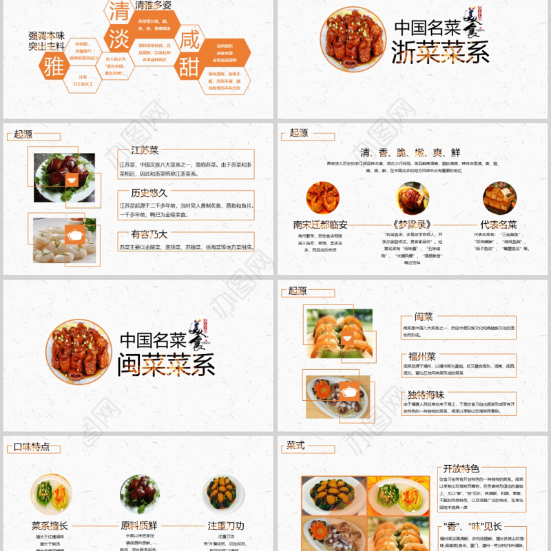 中国名菜八大菜系美食鉴赏湘菜粤菜川菜鲁菜ppt模板