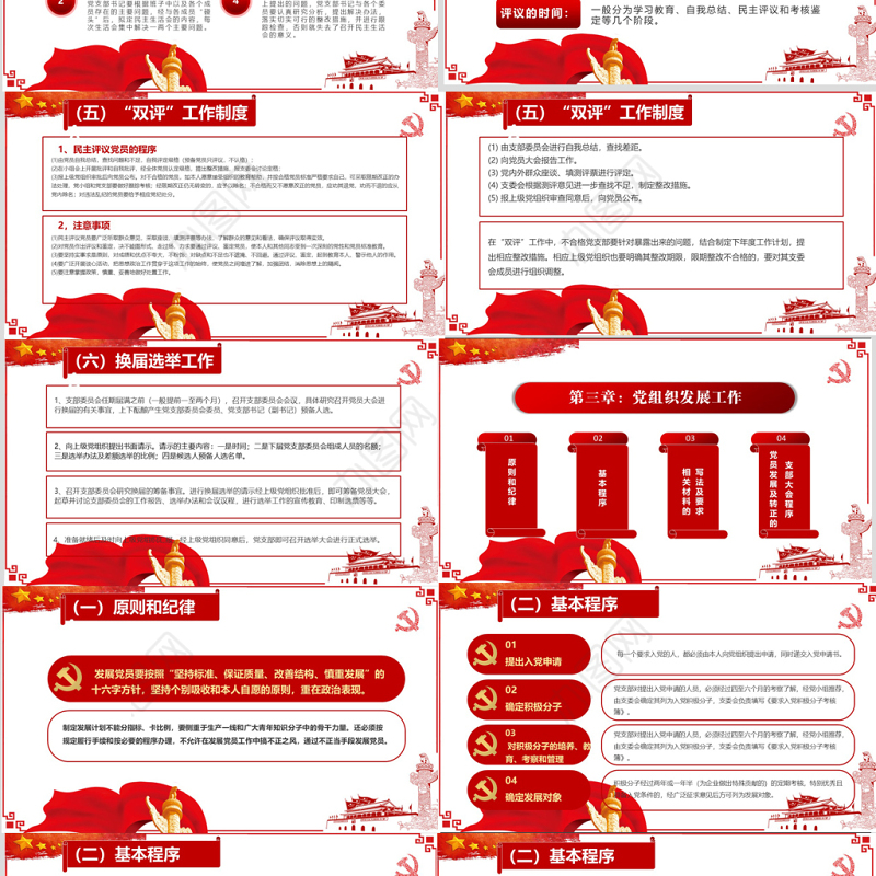 2020红色党建工作报告指南PPT模板