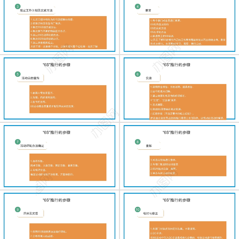 白色极简医护6s管理PPT模板