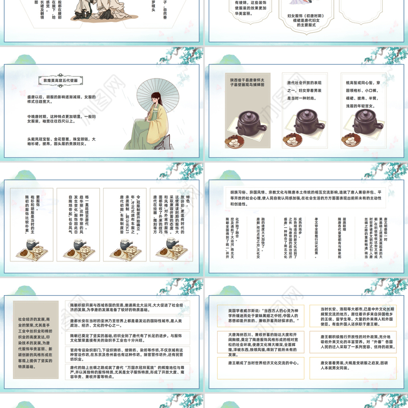 2023中国传统服饰历史演变过程PPT中国风中国传统服饰历史演变过程课件模板