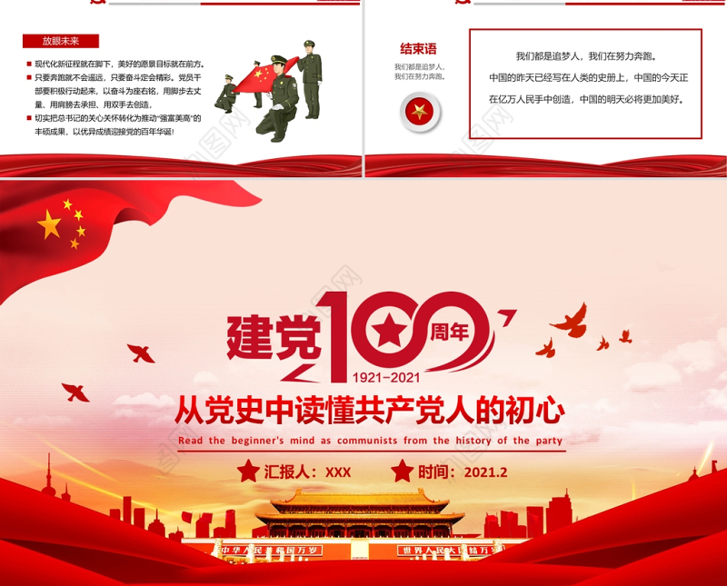 从党史中读懂共产党人的初心建党100周年党课PPT