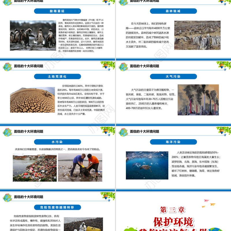 2022世界环境日PPT卡通风共建清洁美丽世界主题日课件模板