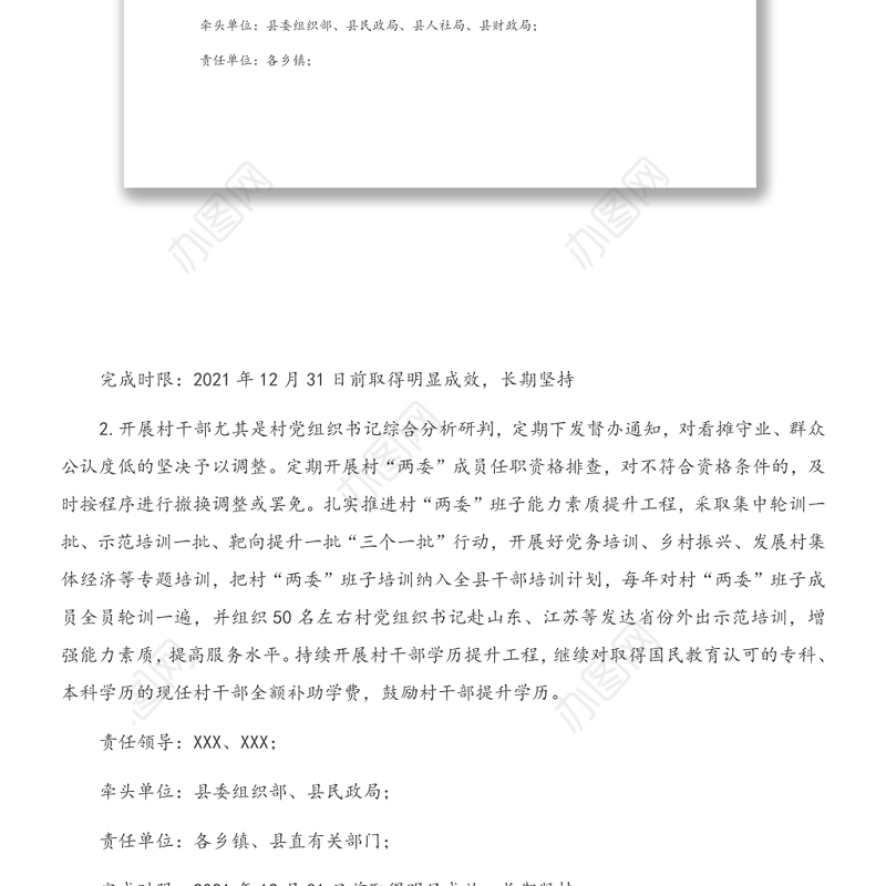 X县落实2021年度全市党组织书记抓基层党建述职点评问题整改方案