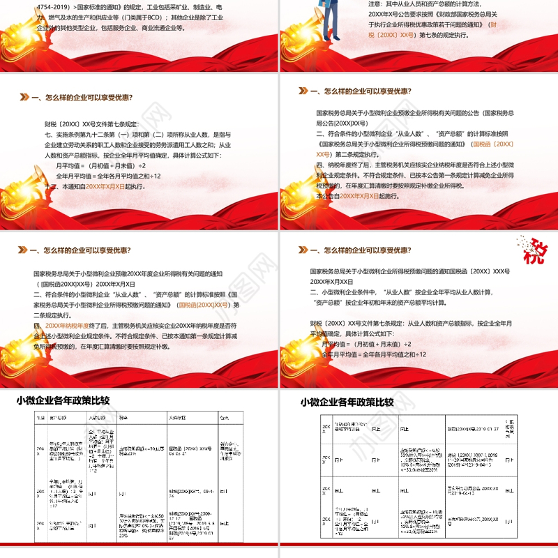 2021小微企业所得税优惠政策解读PPT模板