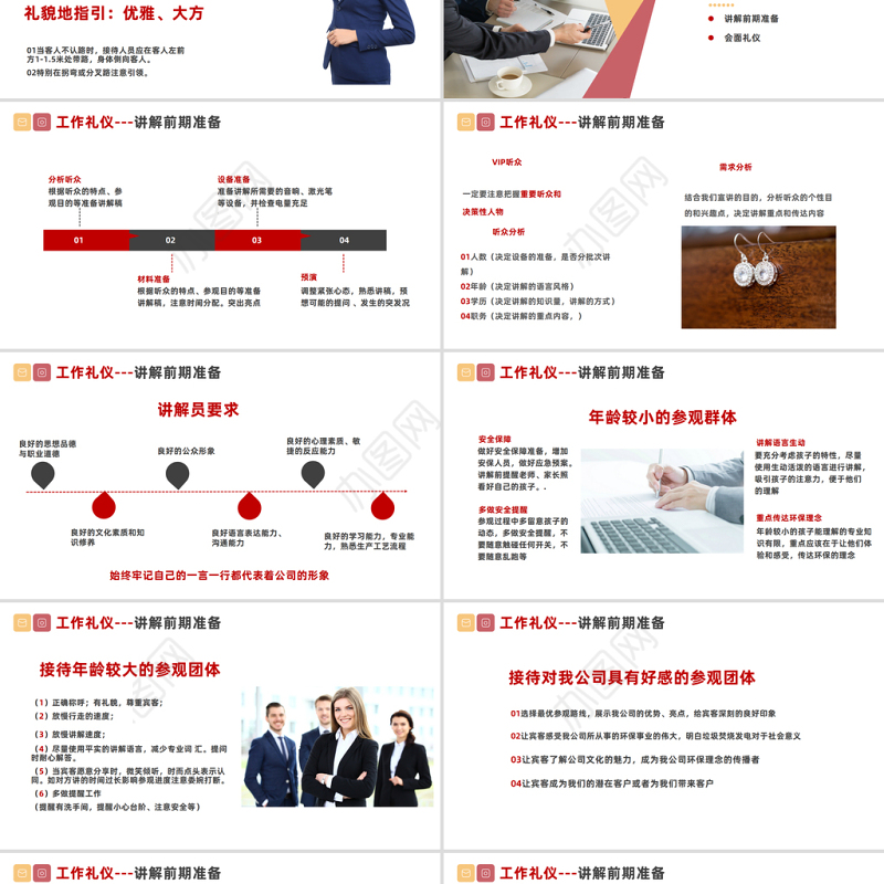 2023企业礼仪培训PPT简洁风企业接待人员礼仪培训课件模板